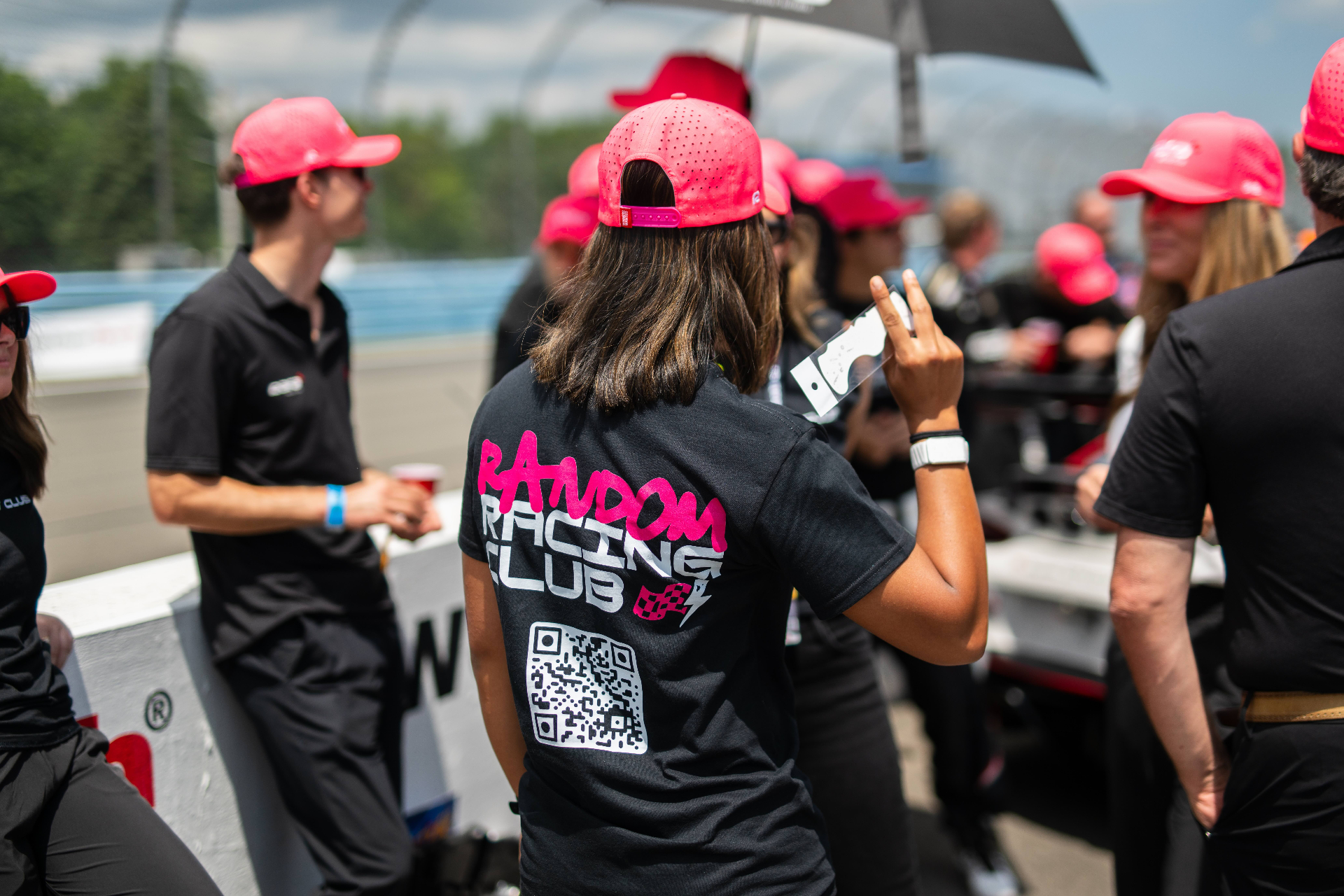 Random Racing Club members and RAFA Racing Team at a trackside meetup.